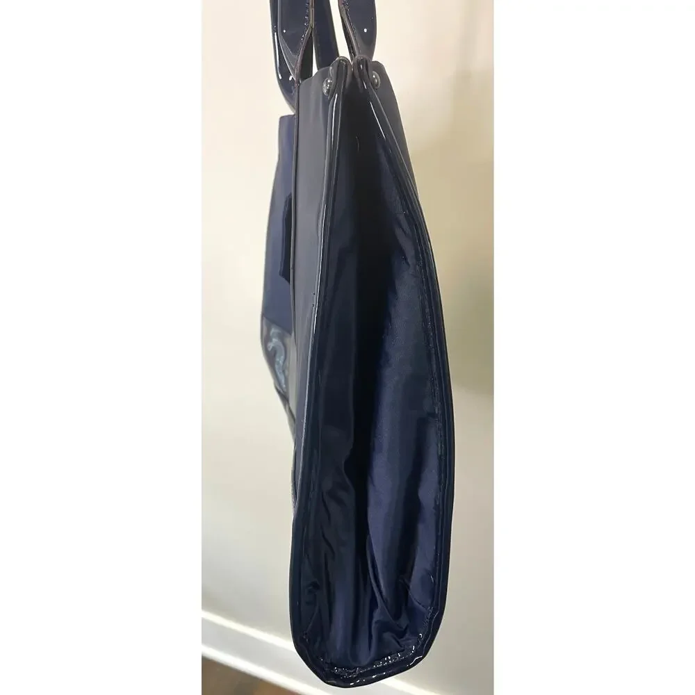 Aimee Kestenberg Navy Blue Heston Tote Patent Preppy Professional